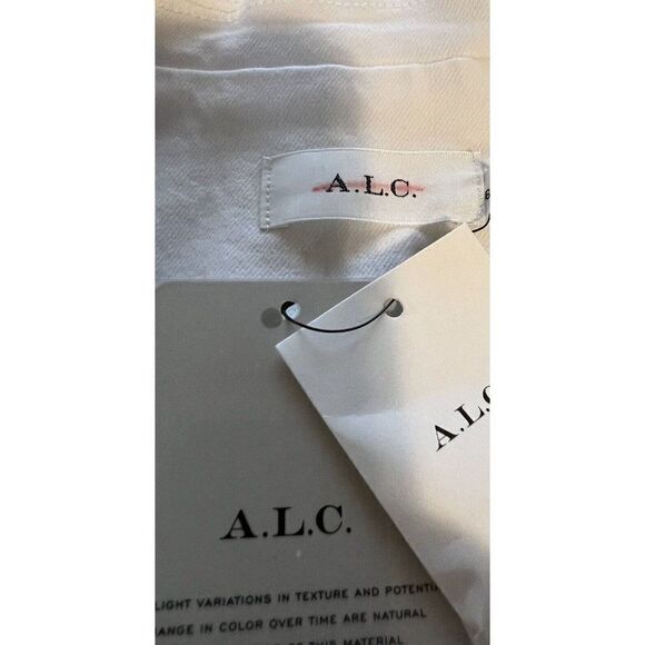 ALC Womens Amelia White Denim Jean Blazer Jacket Sz 00 Gold Buttons NWT - Picture 6 of 6